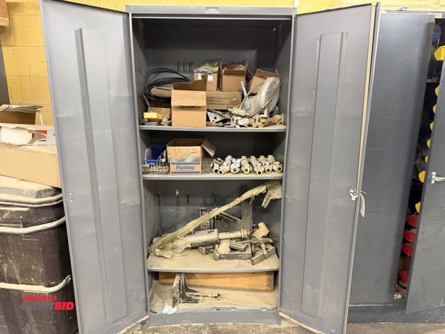 Lot 1-16399 - (1) Tennsco 36" width x 78" height x 24" depth 2-door steel cabinet with contents, including various...