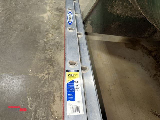Lot 1-16998 - (1) Werner, model D1124-2, 20 lb. capacity, 24' aluminum extension ladder.