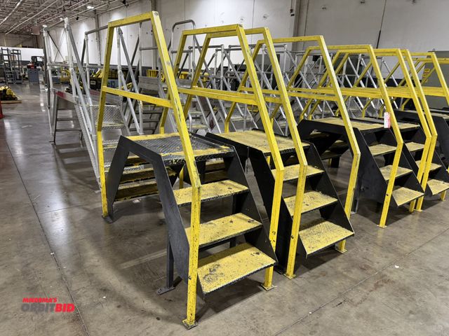 Lot 1-5478 - (2) approx. 6' long, 2-sided, 4-step platforms with platform at 37" tall, approx. 25" deep with 36.5...