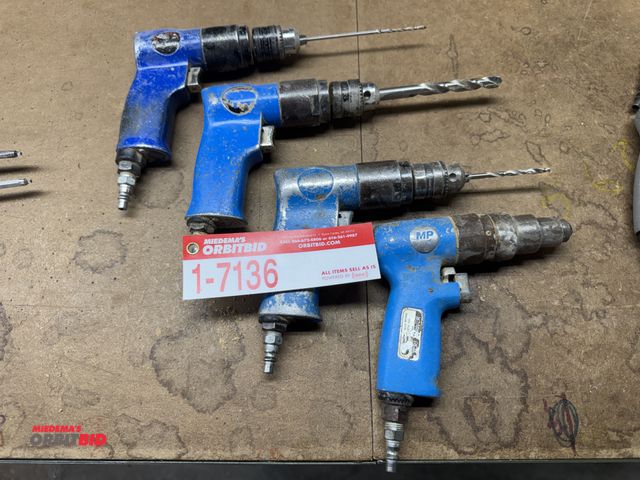 Lot 1-7136 - (4) Mp Pneumatic Drills, (3) Drill/Drivers, (1) Hex Drivers