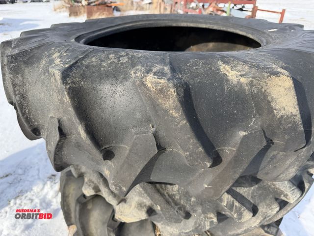 Lot 1-11632 - Lot of (3) Firestone 12.4-24 tires, tires are used and weather checked.