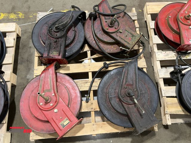Lot 1-5304 - Lot of (4) Reelcraft retractable air hose reels, includes (3) unknown models, and (1) model 2Z864B.