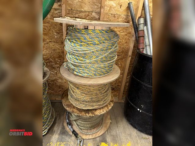 Lot 1-4554 - (1) spool of 1/2" nylon rope, length unknown, and (2) spools of 5/8" nylon rope, lengths are unknown...