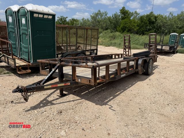 Lot 1-9473 - 2018 Assembled Utility Trailer tandem axle, 5'  flip up steel ramps, 83" wide x 20' long, jack stand...