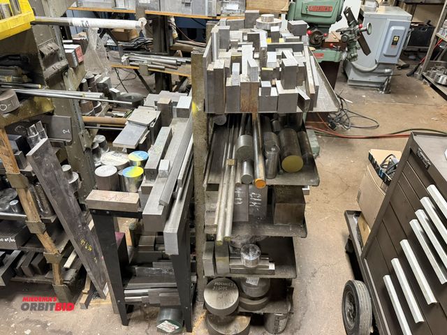 Lot 1-12466 - (1) approx. 32" width x 44" height x 28" depth steel cantilever rack with assorted scrap steel.