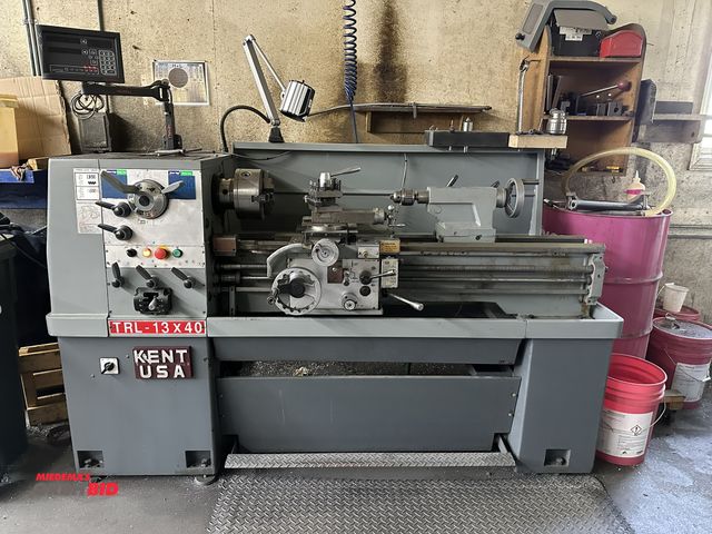 Lot 1-17657 - (1) Kent, model TRL-13X40, high speed precision lathe with Newall, model DP700, DRO unit, 8" ~ 3-jaw...