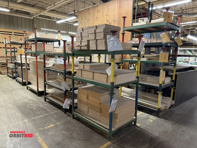 Lot 1-16571 - (2) rows of stackable metal racks, 48" x 35.5" x 9" tall, with various removable height legs, approx...