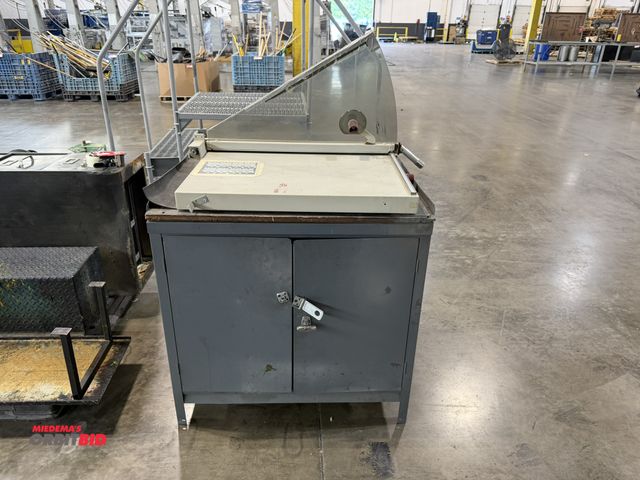 Lot 1-5577 - (1) 36" width x 36" height x 25.5" depth 2-door steel storage cabinet, and (1) Ideal, model 1071A, l...