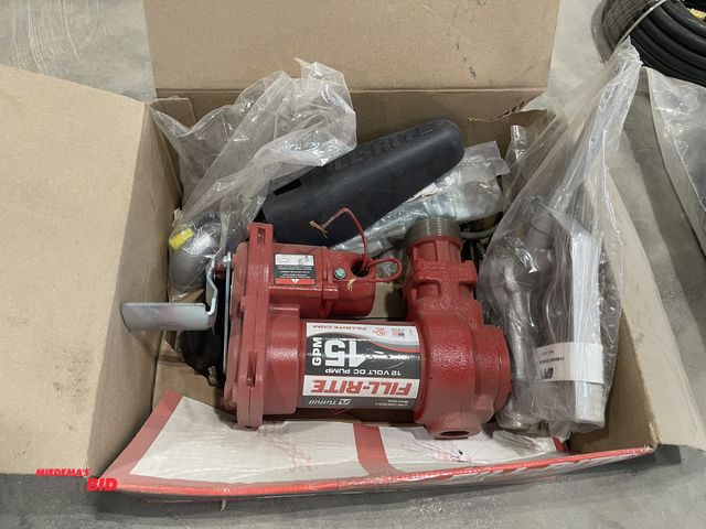 Lot 1-18865 - (1) open box Fill Rite 12V DC fuel pump, 15 gallon per minute, includes nozzle, and instruction manu...