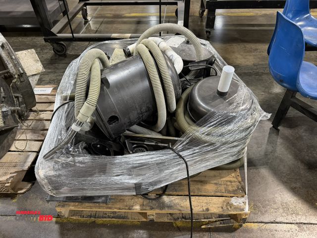 Lot 1-5118 - 1 skid of approx. (4) Central Vac International vacuum units with hoses, electric motors and other a...