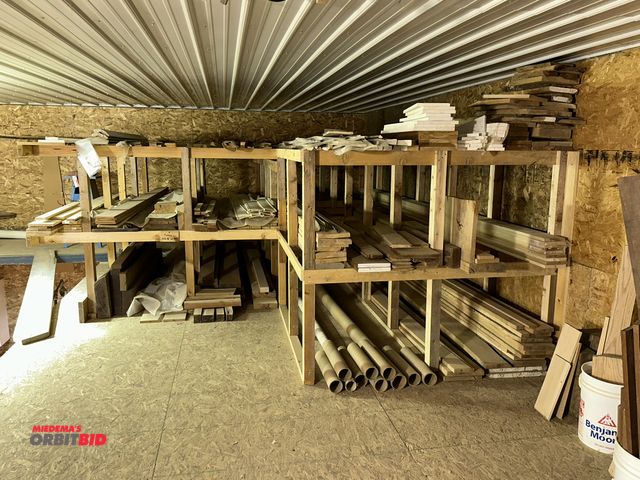 Lot 1-17557 - Entire content of all wood in mezzanine area, winning bidder responsible for proper removal.