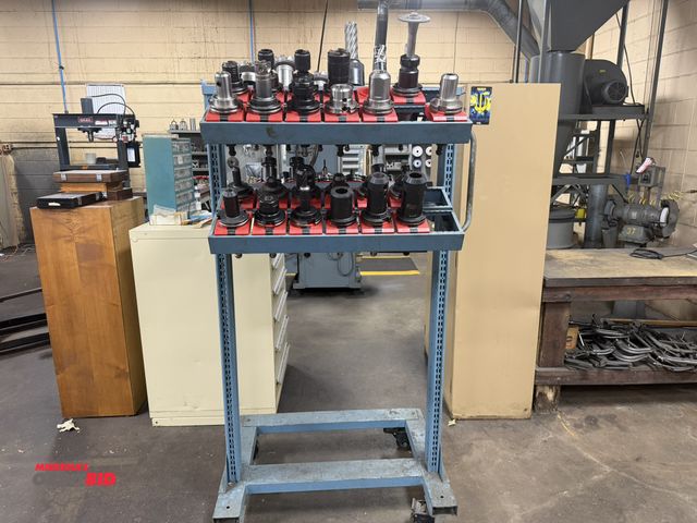 Lot 1-11097 - (1) approx. 35" width x 69.5" height x 28" depth cantilever style tooling cart with 4 adjustable hei...