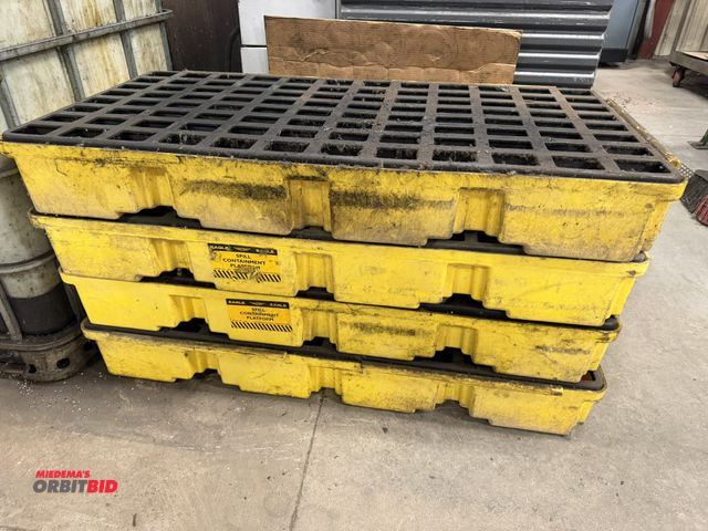 Lot 1-2009 - Set of (4) 52" width x 7" height x 27" depth Eagle Spill Containment Platforms.