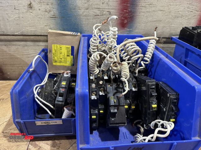 Lot 1-4445 - Large lot of Square-D QO arc fault breakers, 15 and 20 amp, single and 2-pole.