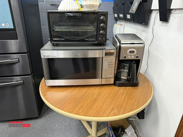 Lot 1-10167 - (1) Sharp carousel microwave oven, (1) Cuisinart Classic toaster oven, (1) Cuisinart Extreme Brew co...
