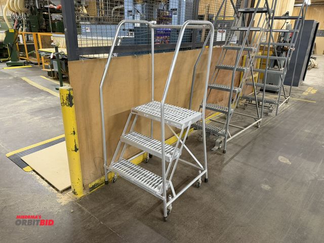 Lot 1-16526 - (1) Cotterman 3-step warehouse safety ladder, 350 lb. capacity.