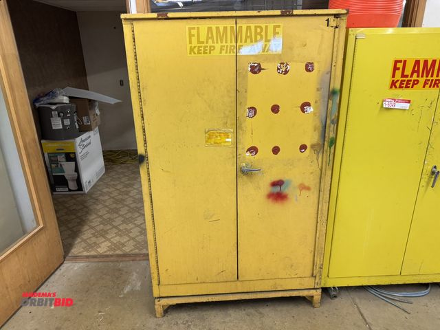 Lot 1-6350 - (1) Flame Tamer flammable liquid safety storage cabinet, 43" wide x 18.5" deep x approx. 72" tall wi...