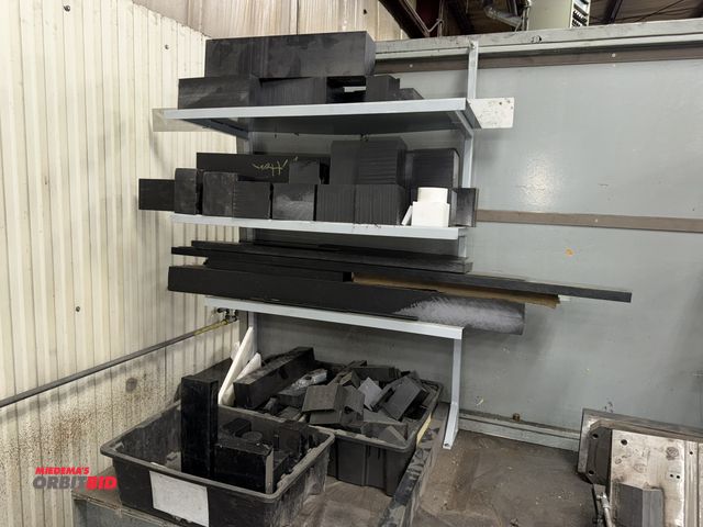 Lot 1-15346 - Large lot of assorted Delrin black plastic mould material, various sizes, lengths, and thicknesses, ...