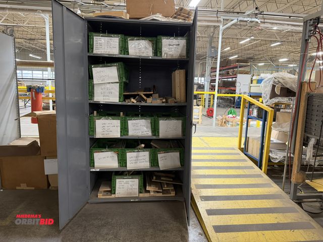 Lot 1-17411 - (1) 48" width x 87" height x 37" depth, steel 2-door cabinet with 4 adjustable height steel shelves ...