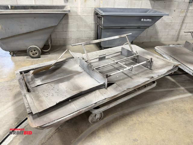 Lot 1-17179 - Lot of (15) 8' long x 17" high x 4' wide curing oven rail cars with rotating tops (several different...