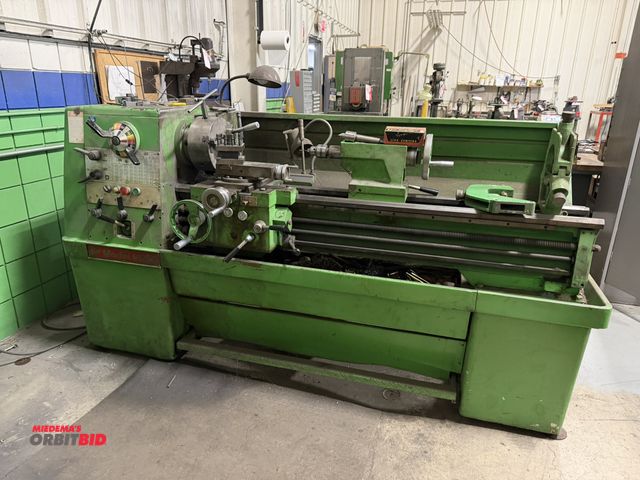 Lot 1-18580 - (1) Enco, model 91250, manual engine lathe, swing over bed is 15 1/4", distance between centers 50",...