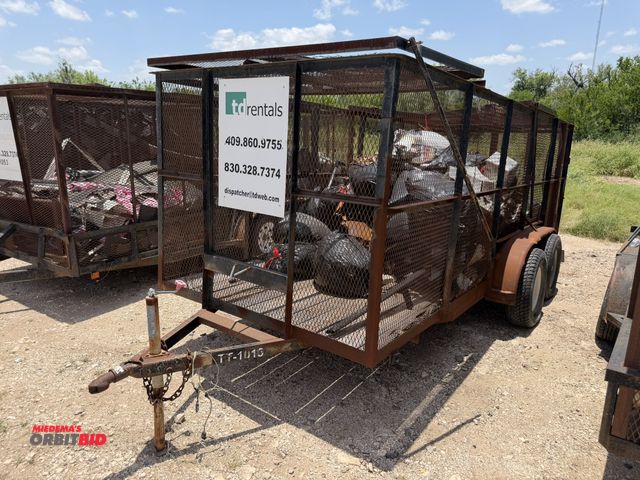 Lot 1-9481 - 2011 Assembled Trash Trailer tandem axle, 77" wide x 16' long, steel frame trailer with wood deck be...