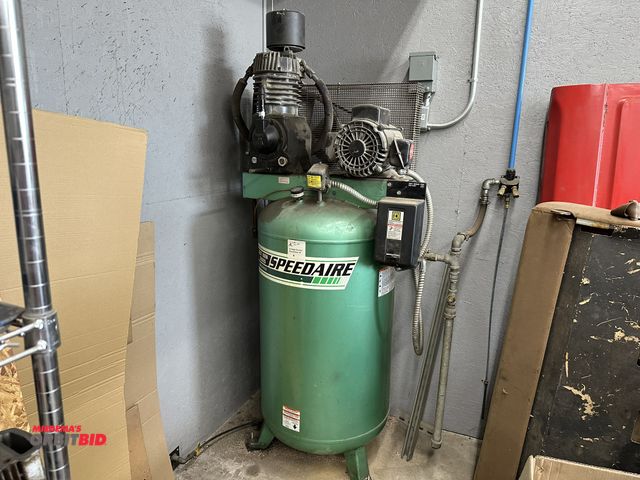 Lot 1-579 - (1) Speedaire 80 gallon air compressor, 230V, single phase, model 5Z639A, in working condition.