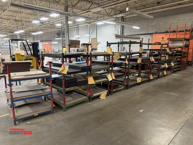 Lot 1-17471 - Lot of approx. (54) stackable racks, 48" x 36" with various height removable, adjustable arms, inclu...