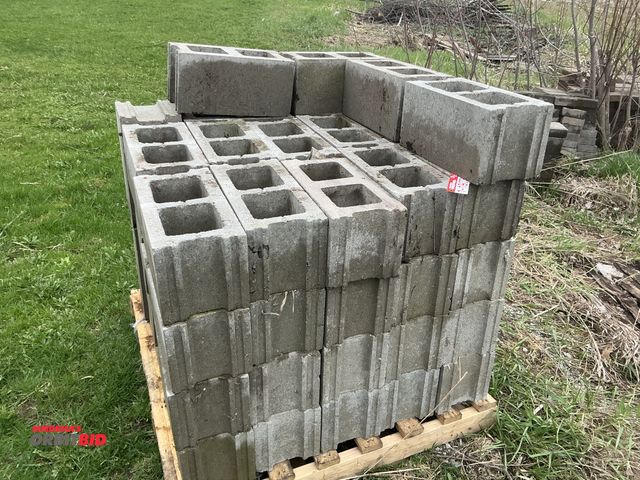 Lot 1-19076 - (53) Cement Blocks, 15 1/2” by 7 3/4” by 7 1/2”.