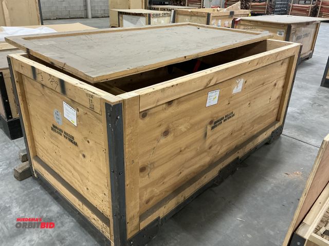 Orbitbid.com - Lot 1-17830 - (1) wooden shipping crate steel base metal ...