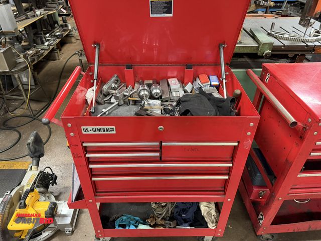 Lot 1-12488 - (1) US General 30" width x 42" height x 21" depth, 5-drawer rolling tool cart, includes contents of ...