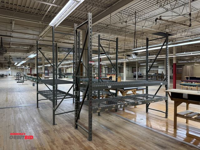 Lot 1-7261 - (3) Section Of Pallet Racking, includes: (6) Uprights, (12) Various Size Cross Beams &amp; Mesh-Wire...