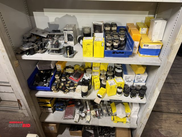 Lot 1-4348 - Large lot of assorted electrical plugs, male and female, specialty plugs, hospital grade plugs, Hubb...