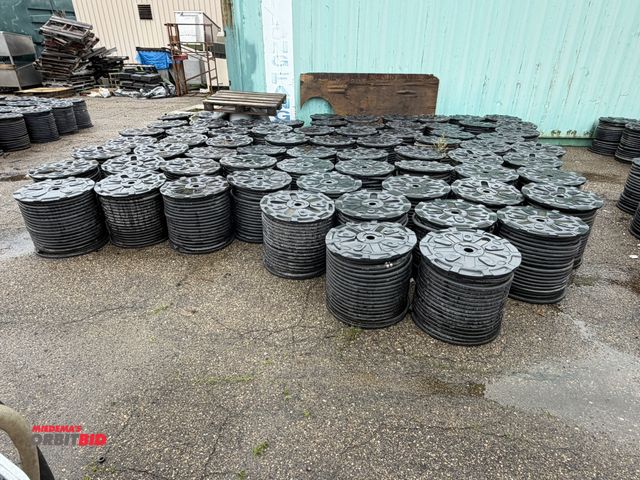 Lot 1-18729 - Lot of (68) spools of 1" heavy duty rubber hose, 1" OD with 1/4" wall, approx. 5/8" center diameter,...