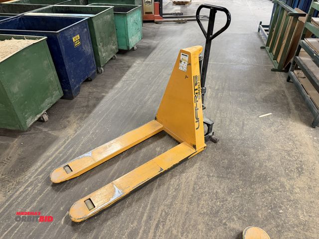 Lot 1-17001 - (1) Ergo Lift-Rite, 12V electric walk-behind pallet jacks with 3000 lb. capacity, 1 has Battery Tend...