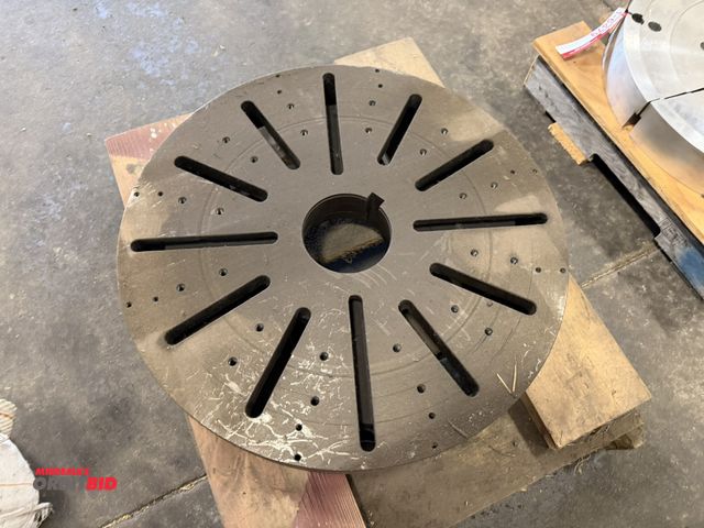 Lot 1-6480 - (1) lathe face plate, approx. 26 3/4" diameter x 4" thick.