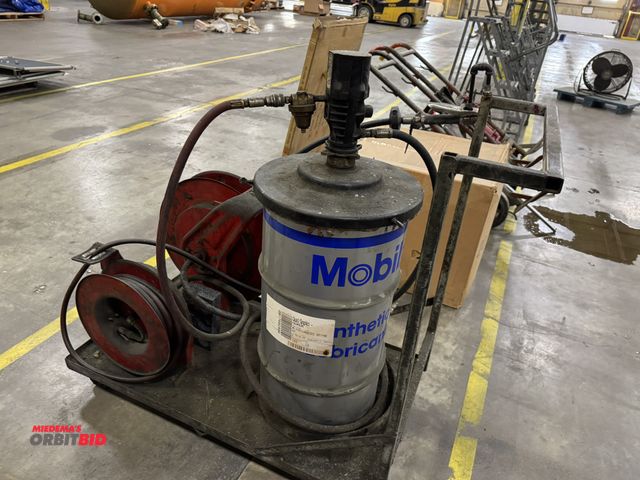 Lot 1-2739 - (1) Custom built lubrication cart with 30 gallon capacity grease can, (1) Performance series pneumat...