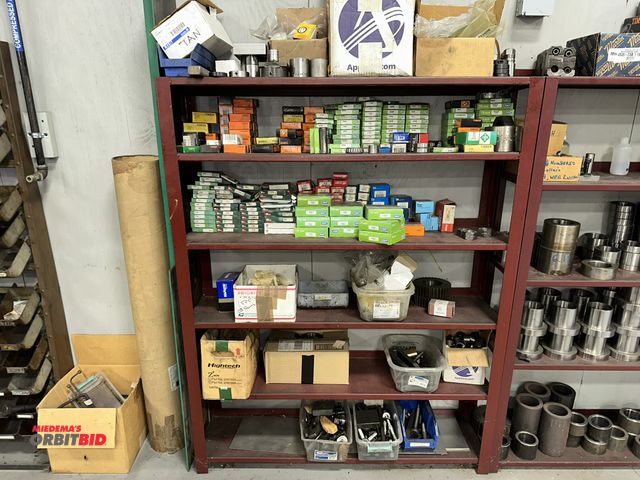 Lot 1-19209 - (1) 47" width x 60" height x 13" depth heavy duty steel shelving unit, with contents including vario...