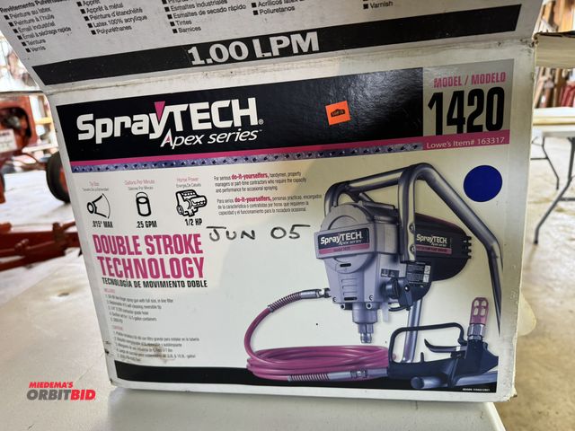 Lot 1-12255 - (1) Spray Tech Apex Series, model 1420, double stroke technology piston pump paint sprayer.