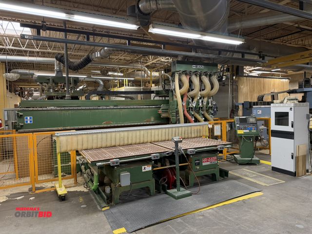 Lot 1-16506 - (1) Heian, model HR-442PF-R4-164, dual table, 4-head, gantry style CNC router, S/N 2000748H25033, 46...