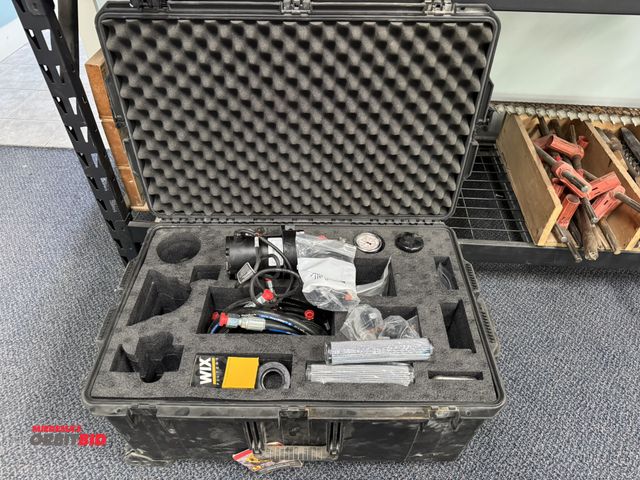 Lot 1-18674 - Lot of unknown testing equipment, includes (1)  Servo Motor, assorted hydraulic hoses, filters, pres...
