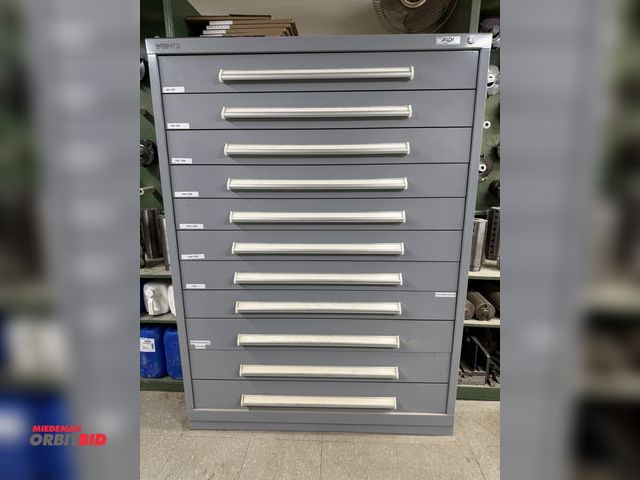 Lot 1-16361 - (1) Rack Engineering 45" width x 61" height x 28" depth 11-drawer tooling cabinet with contents, inc...