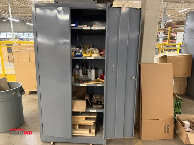 Lot 1-17412 - (1) 36" width x 72" height x 18" depth 2-door steel cabinet, with 4 adjustable height shelves and co...