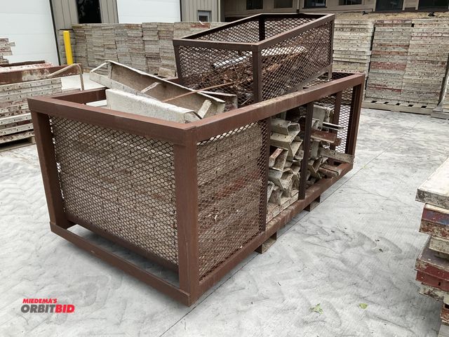 Lot 1-17859 - (1) 96” length x 40” height x 50” depth &amp; (1) 42” length x 19” height x 26” depth steel rack wit...