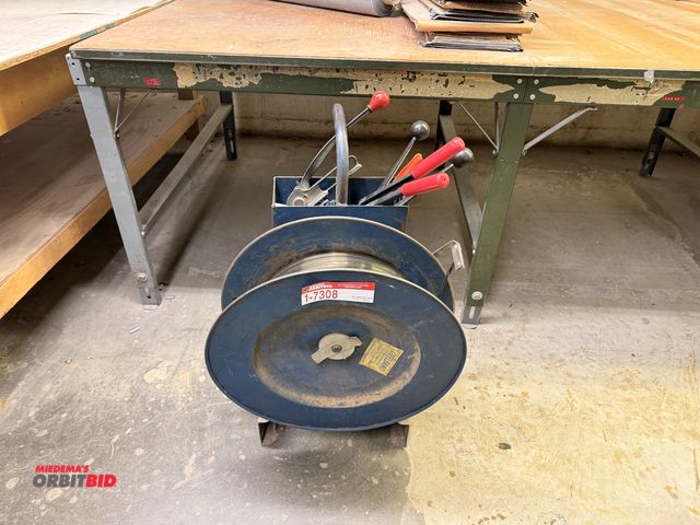 Lot 1-7308 - Steel-Band Strapping Equipped W/ Crimpers, Cutters, Strapping Tensioner