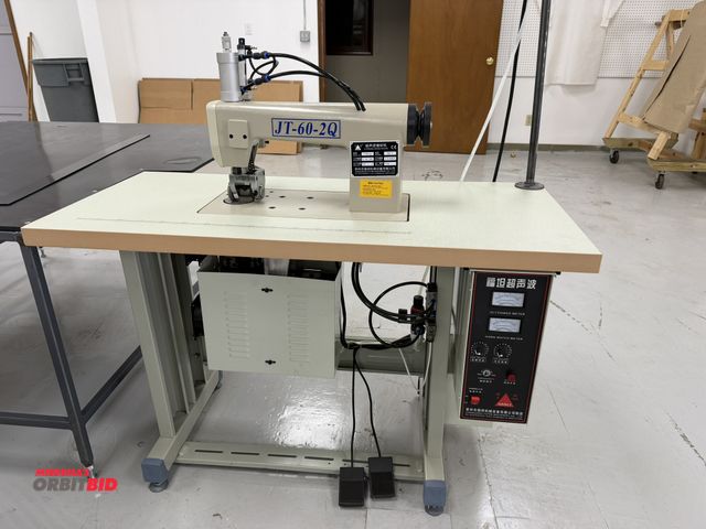 Lot 1-4854 - (1) 2021 Futan Ultrasonic sewing machine, model JT-60-2Q, 220V, with power table (47 1/4" x 21.5" x ...
