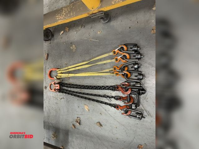 Lot 1-18763 - (1) CM 4-leg lift chain with 9/32 hooks, and (4) 2500 lb. D-ring lift swivels, (1) Lift Tex 4 leg br...