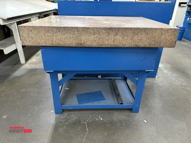 Lot 1-17729 - (1) 48" width x 6" height x 36" depth granite surface plate with 39" width x 33.5" height x 32" dept...