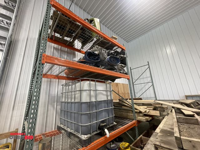 Lot 1-18809 - Two sections of Teardrop style pallet racking, includes (3) 48" x 12' tall uprights (3" x 1.5"), (6)...