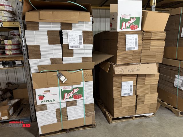 Lot 1-102530 - (1) Bushell apple cartons with lids, two skids total